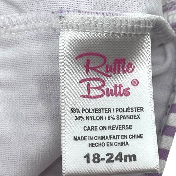 Ruffle Butts Purple and White Stripe Seersucker Two-Piece. Size. 18-24 Months. - Picture 2 of 5